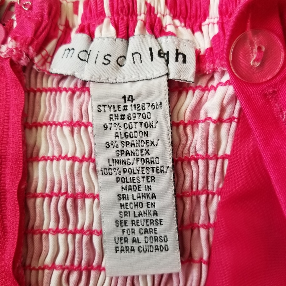 Hot Pink and White Summer Sundress by Madison Leigh - Picture 10 of 10
